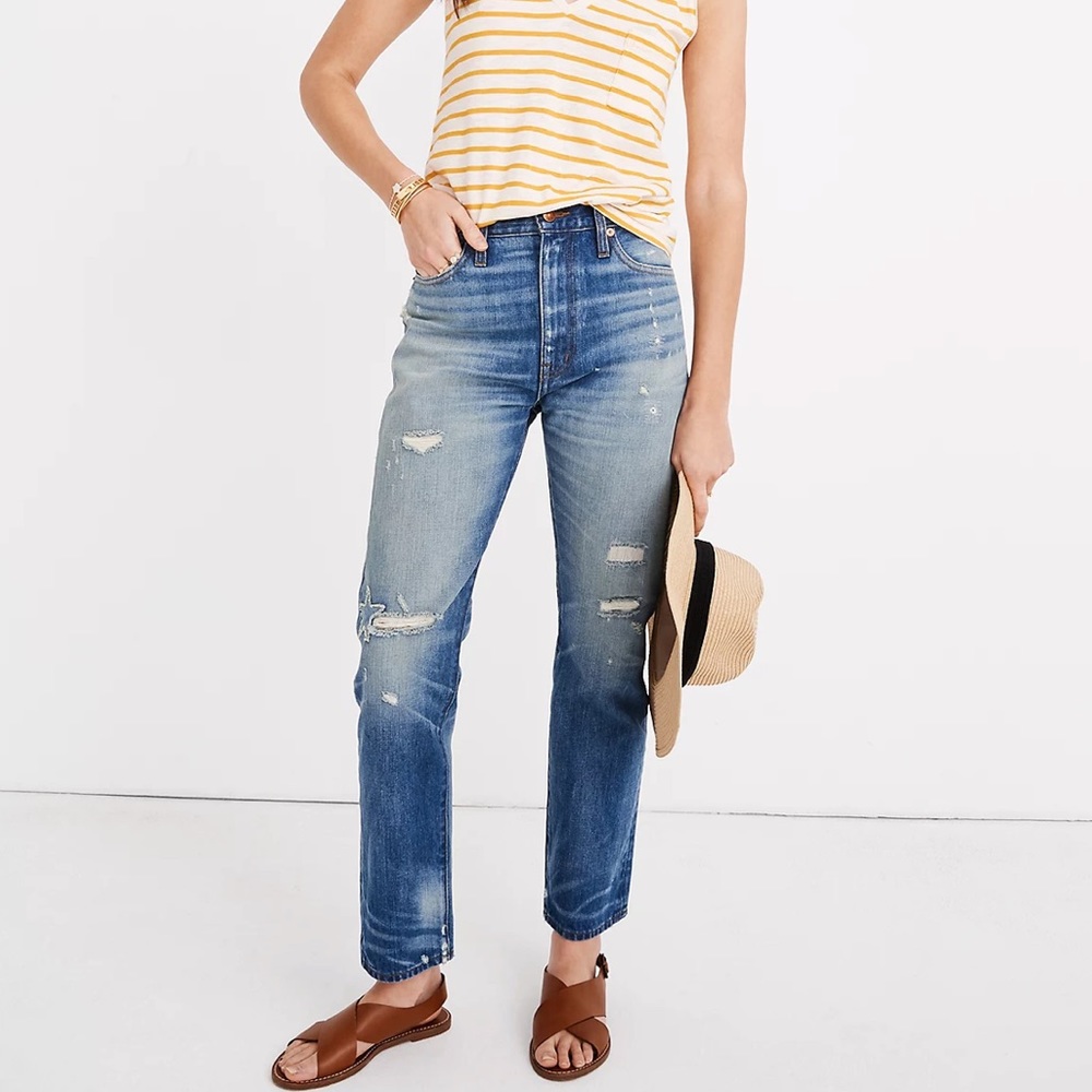 Madewell Rivet & Thread High Rise Slim Boyjeans